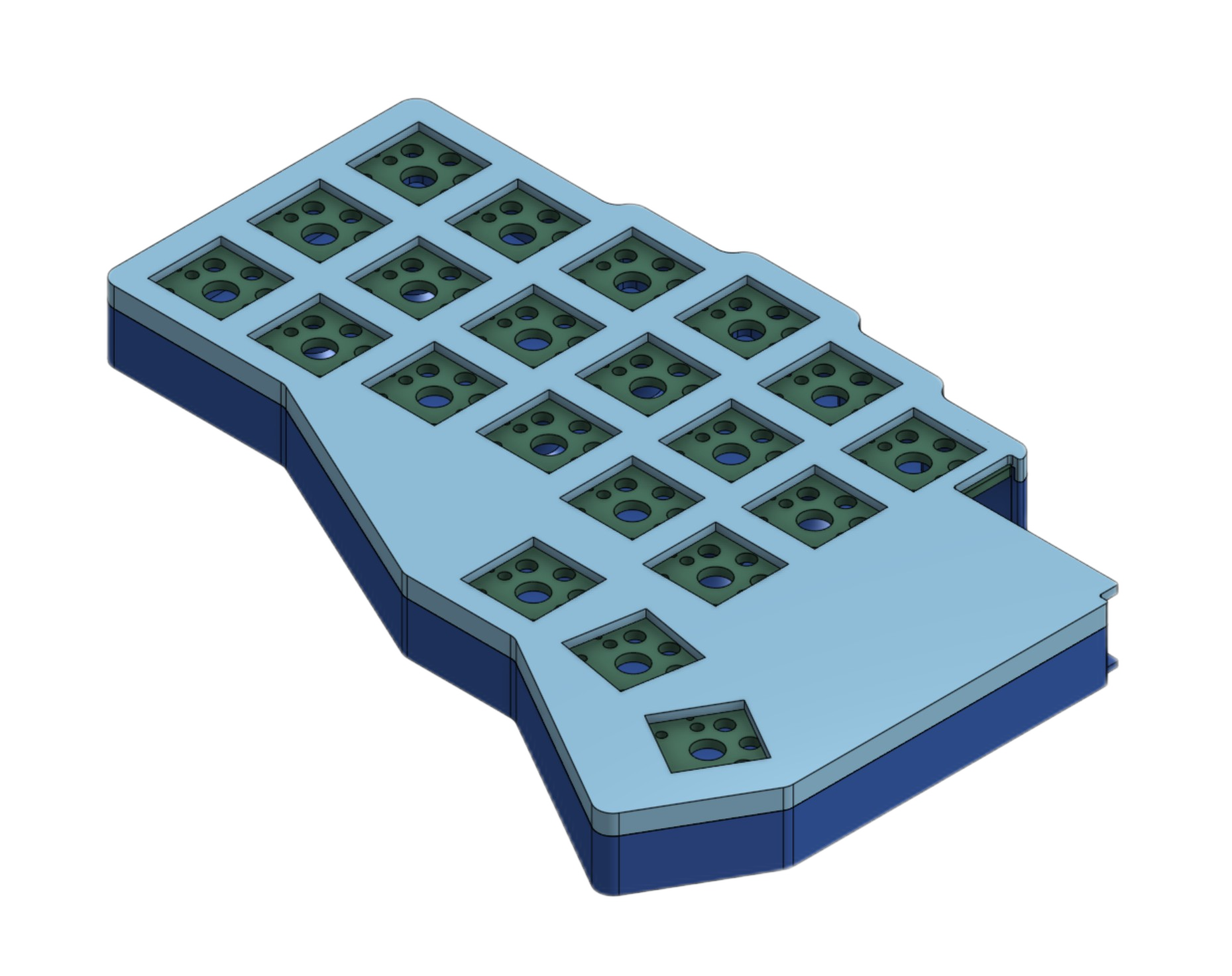 The first version of the mark1 case, as-modeled in OnShape.
